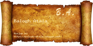 Balogh Atala névjegykártya
